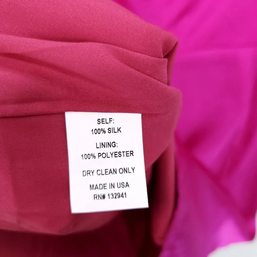 Revolve Amanda Uprichard Silk Mini Dress Size Medium Halter Hot Pink *altered - Picture 13 of 15